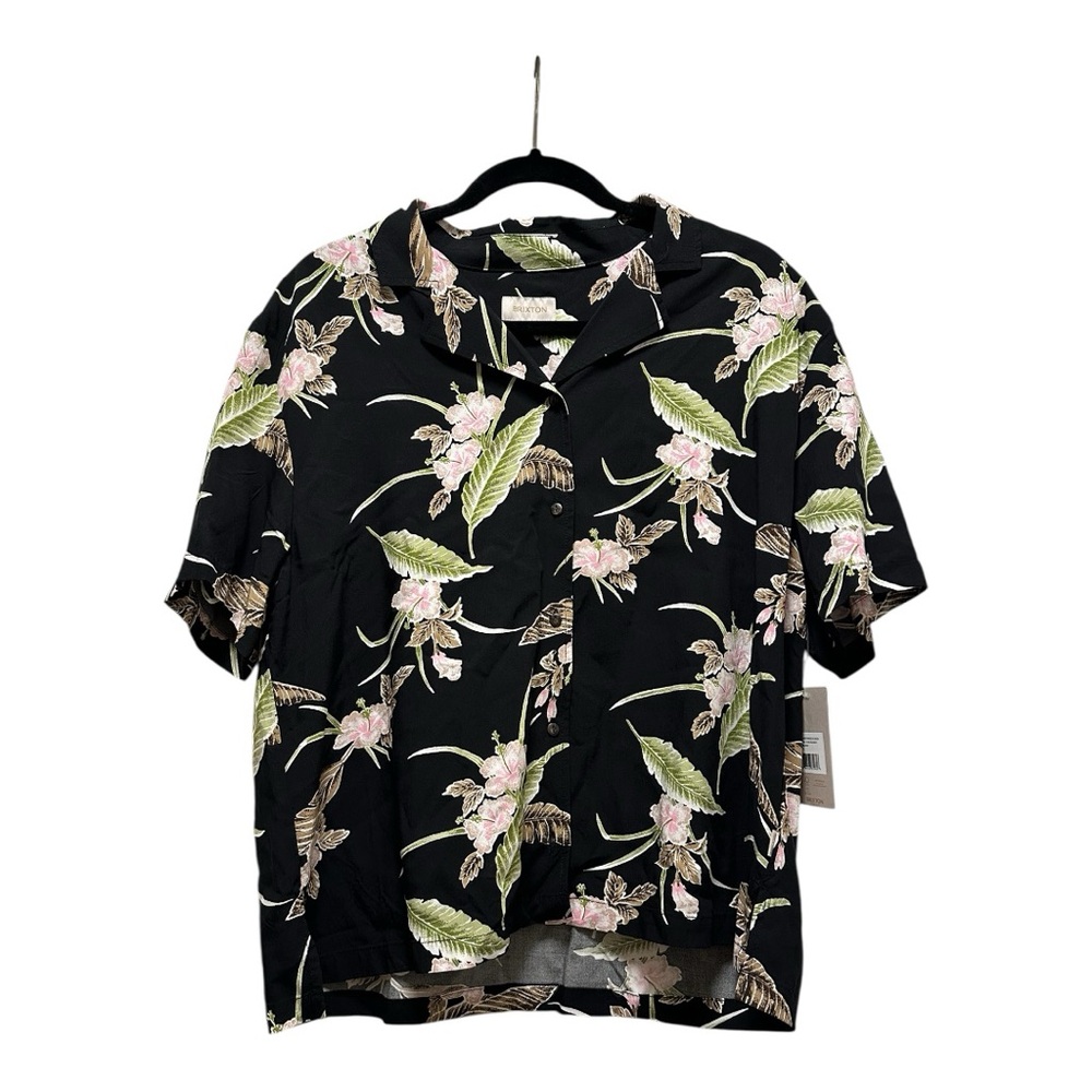 🆕 Brixton Black Tropical Bunker Paradise Button-Down Shirt